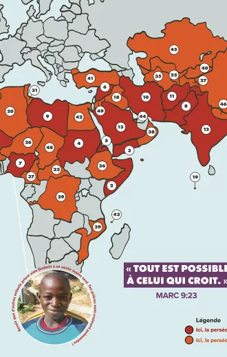 Carte 2026 - Index Mondial de Persécution des Chrétiens
